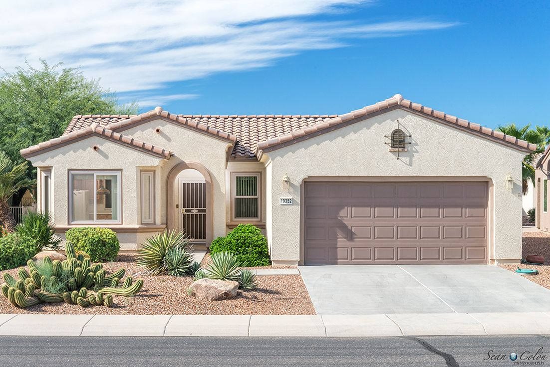 Modern home with desert landscaping