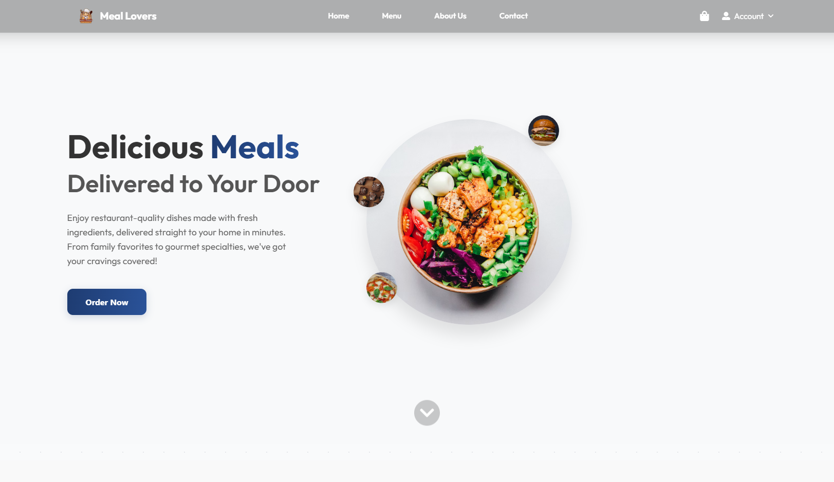Meal Lovers website preview