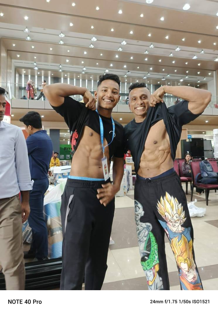 Happy gym members at event
