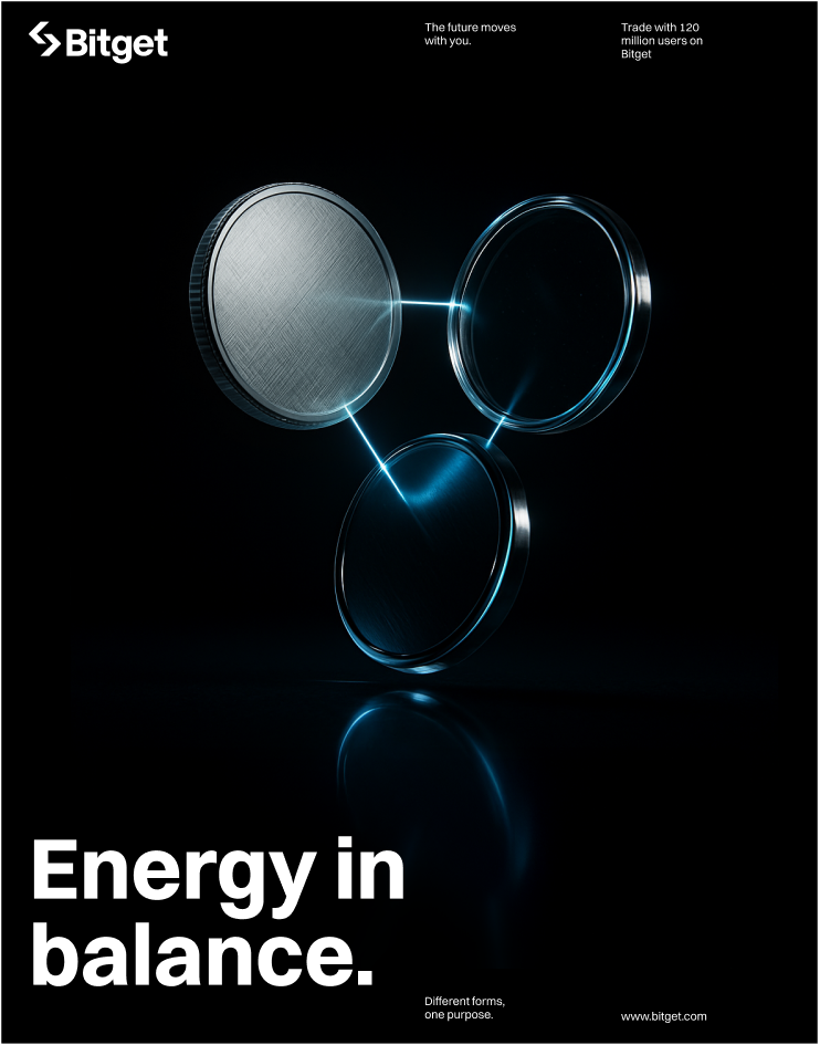 Energy in balance — three material discs campaign poster