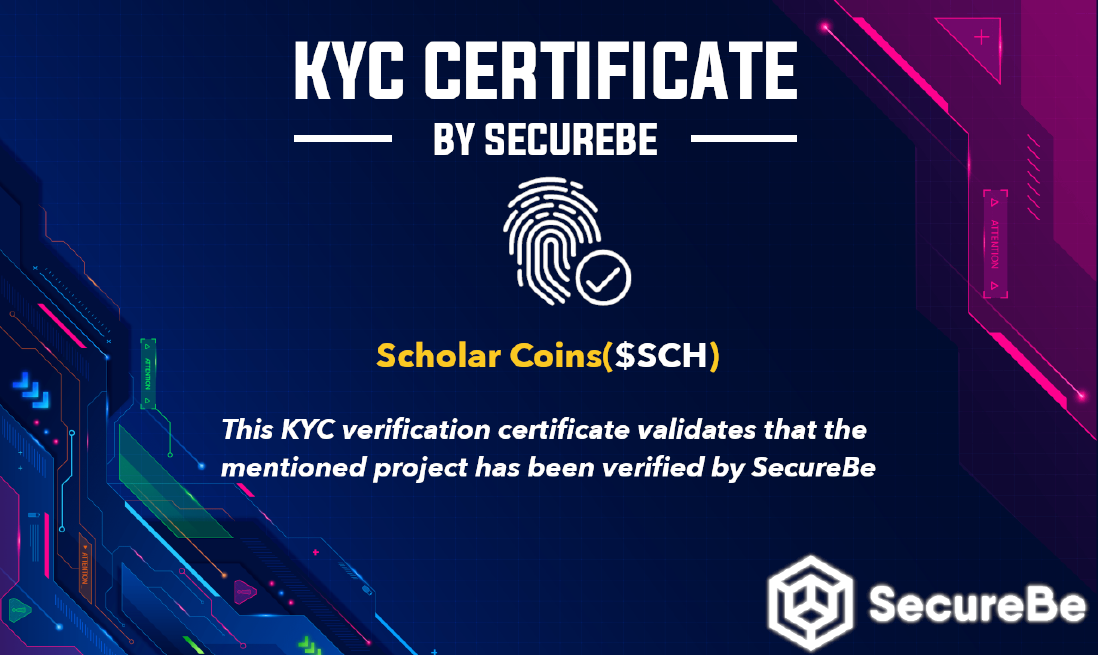 Scholar Coins KYC Certificate by SecureBe