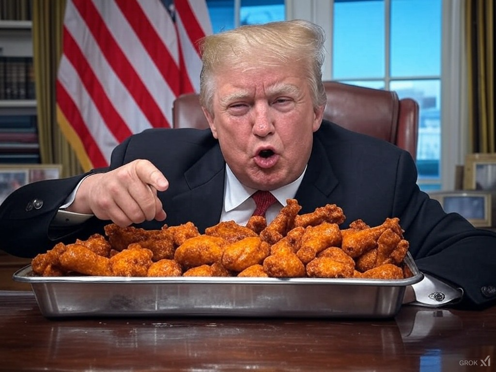 President with wing platter