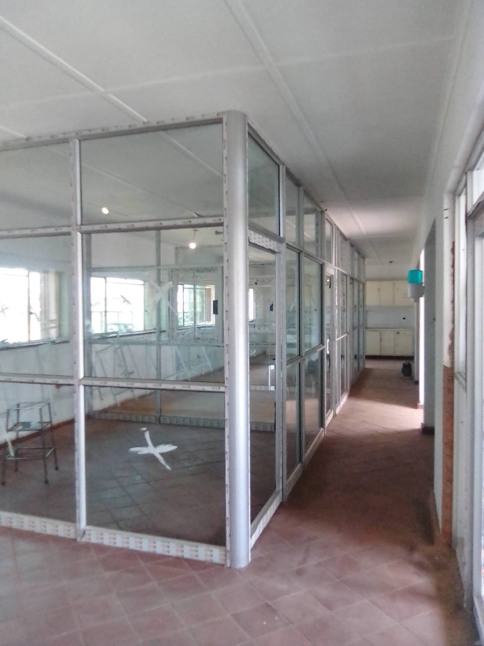 Glass office partition installation