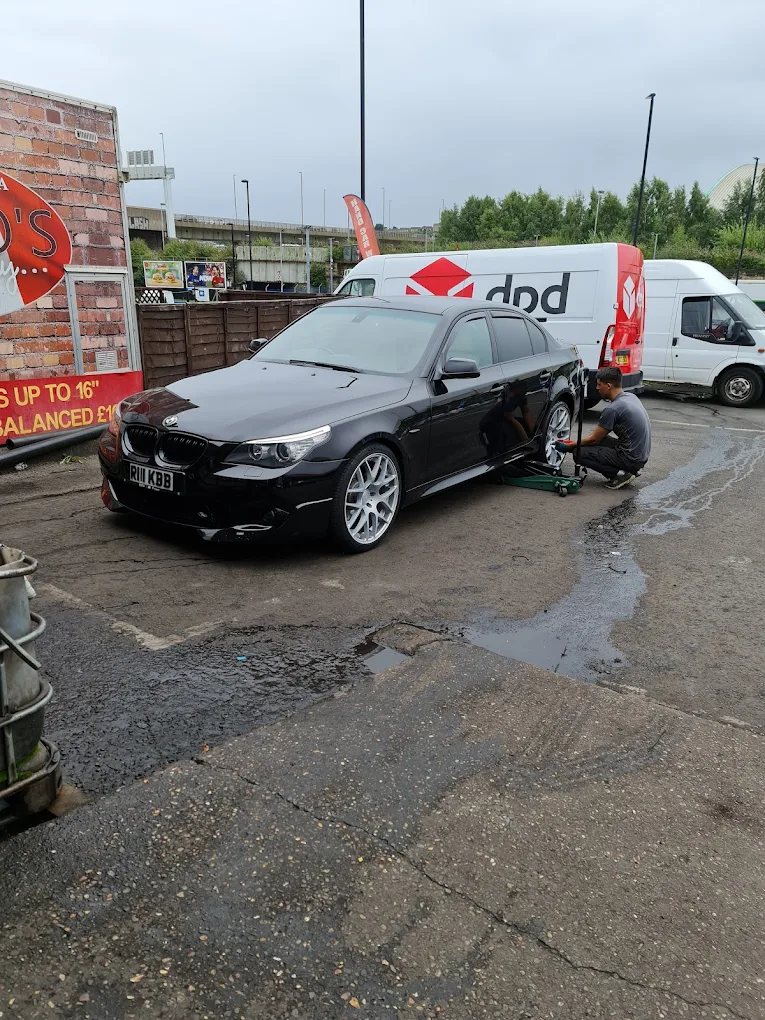 BMW being serviced