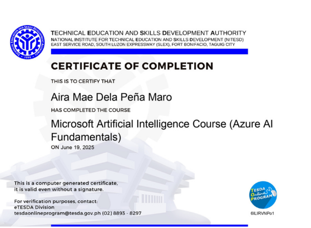 Microsoft AI Certificate