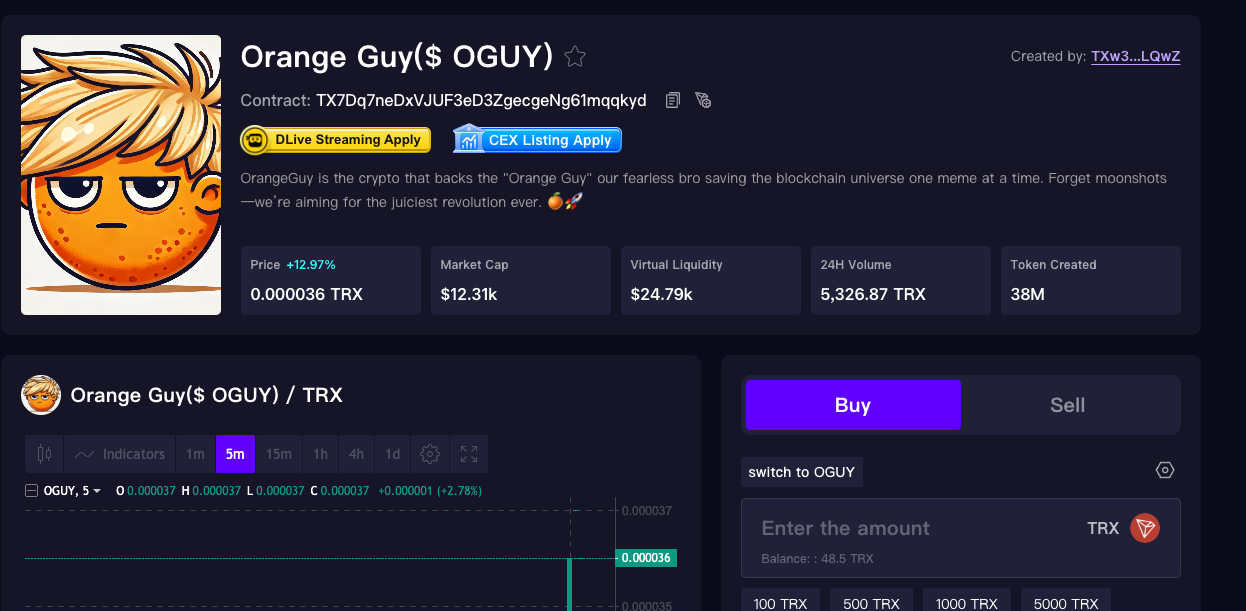 OrangeGuy Trading Interface