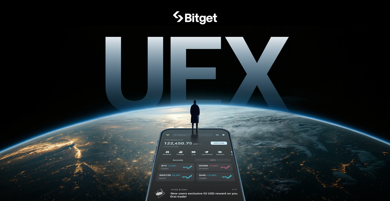 UEX — Global Alpha in One master ad creative with earth globe and app dashboard