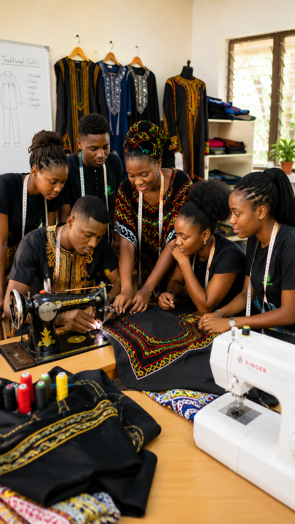 Cameroonian designer in traditional clothing