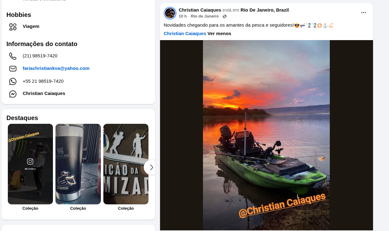 Christian Caiaques - Pescador em caiaque durante o pôr do sol