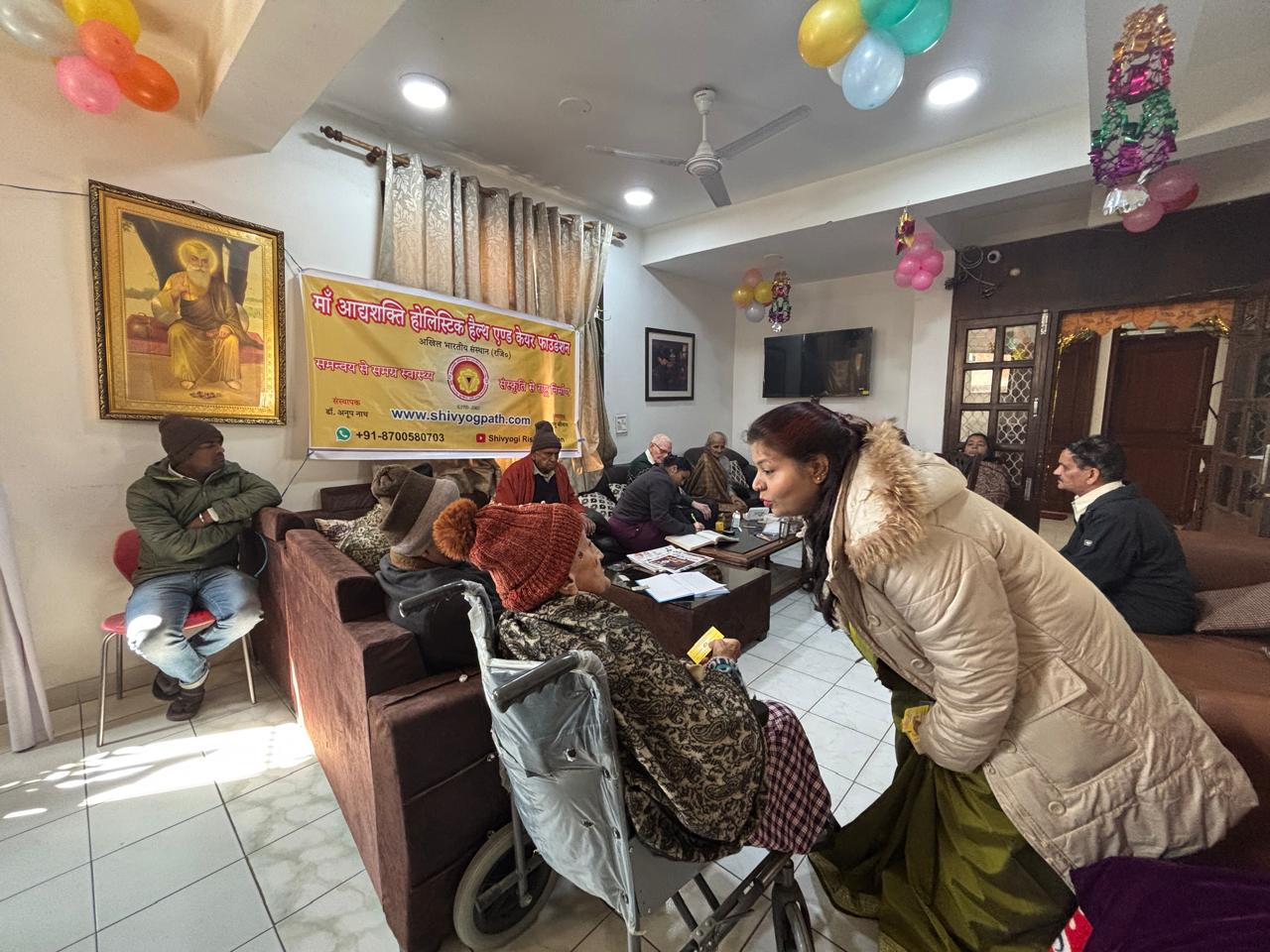 Senior citizen care event with wheelchair support