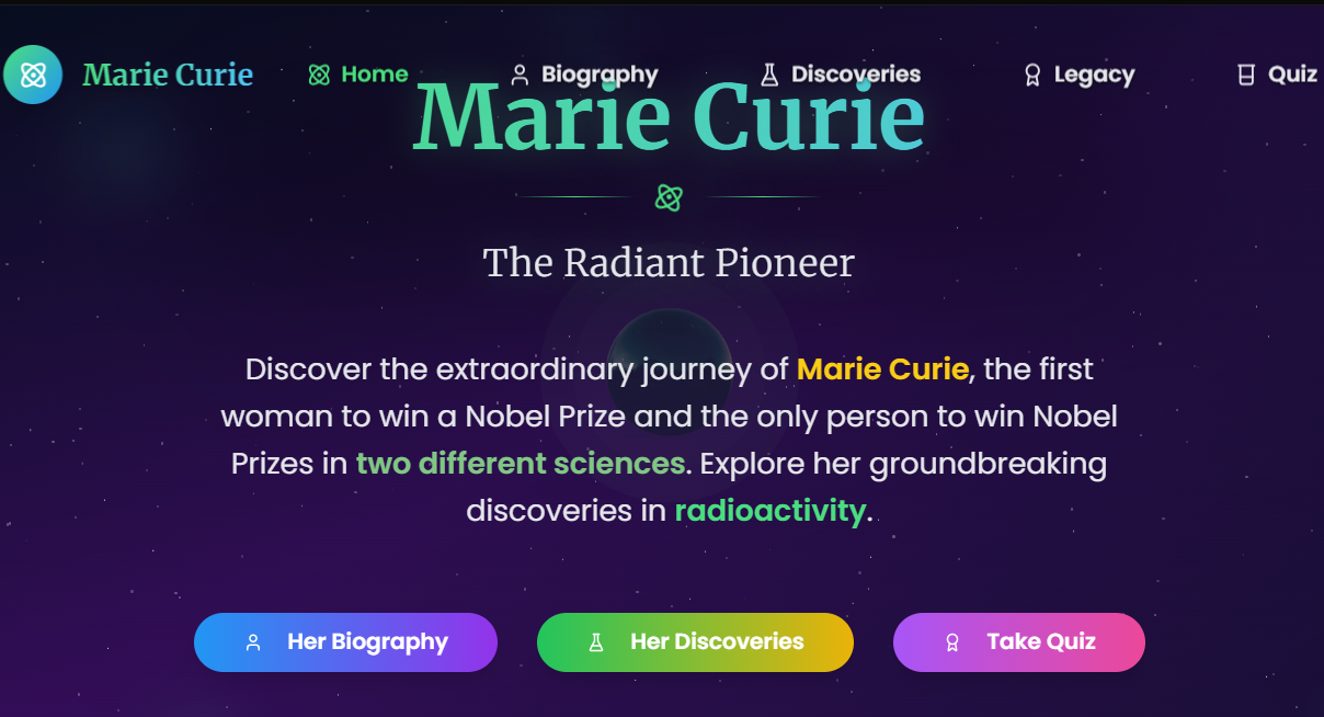 Marie Curie Website
