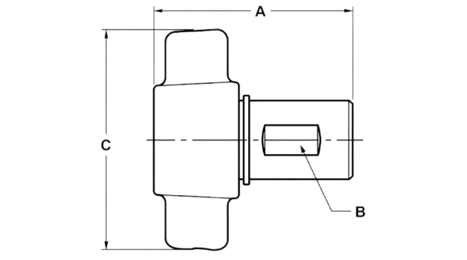 Male nipple dimensional diagram