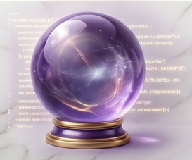 Crystal ball representing AI search visibility