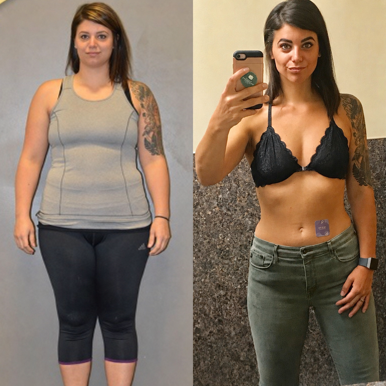 Jessica R. before and after transformation