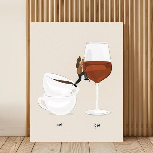 Cuadro AM PM cafe y vino