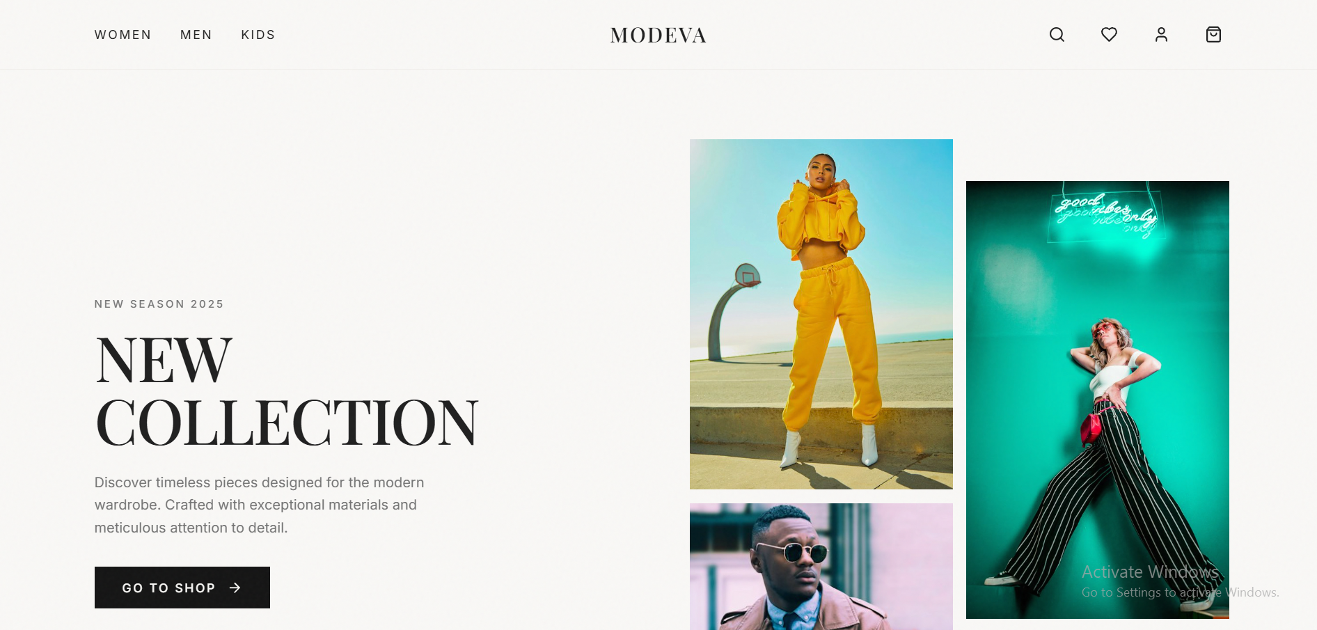 Modeva E-Commerce Platform storefront