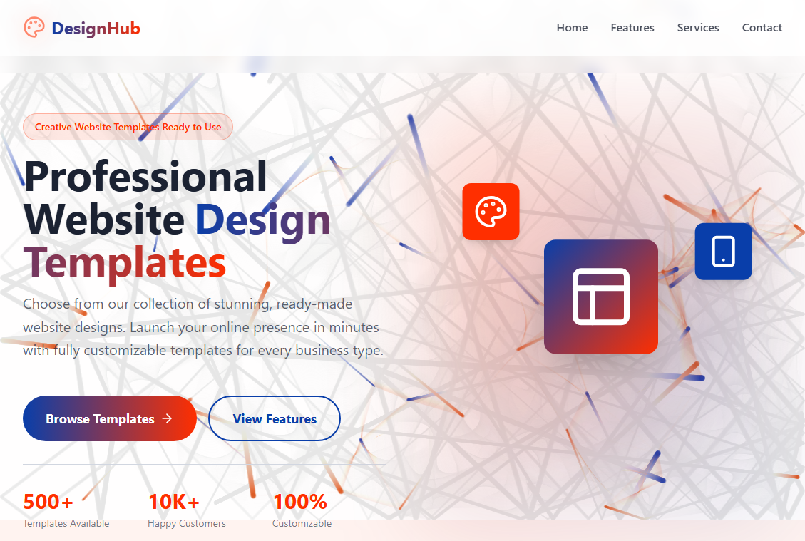 DesignHub - Professional Website Templates