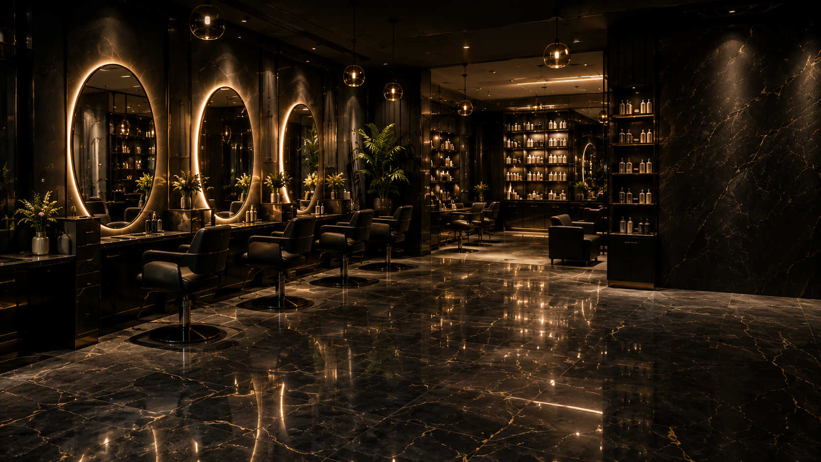 Youky Color Bit Salon interior in Salmiya, Kuwait