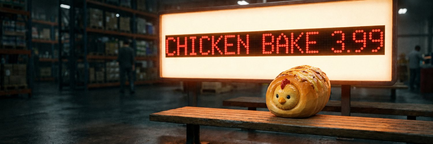 Transparent render of the glossy golden Chicken Baked mascot
