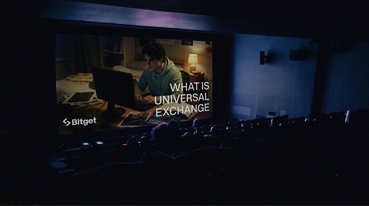 Bitget UEX Manifesto ad screened in a cinema theater