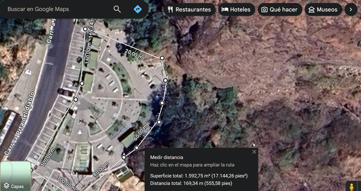 Satellite map of Puerta del Diablo - Main Entrance