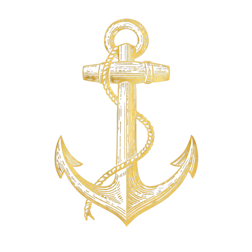 Gold anchor emblem