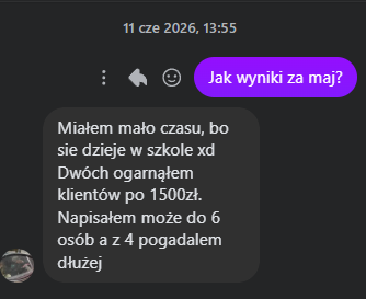 Dwoch klientow po 1500zl przy ograniczonym czasie w szkole