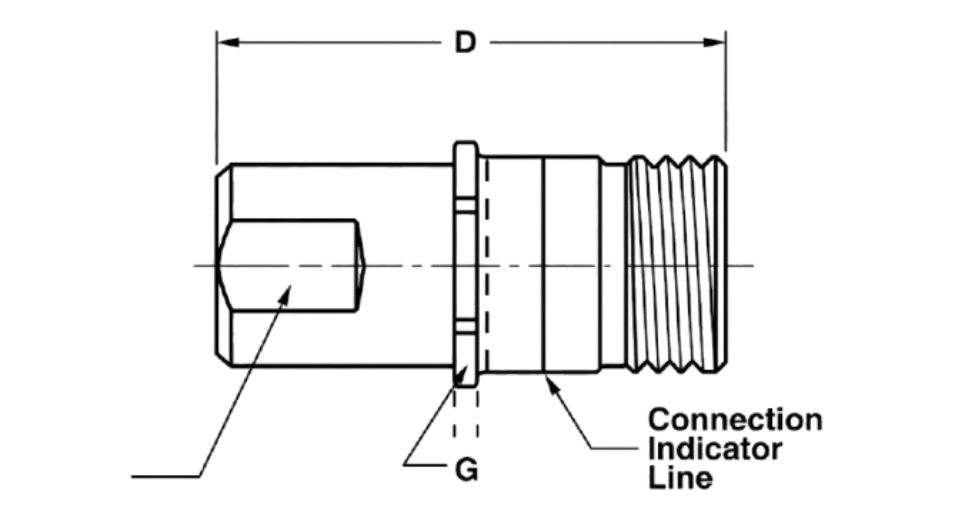 Hex Nut nipple dimensional diagram