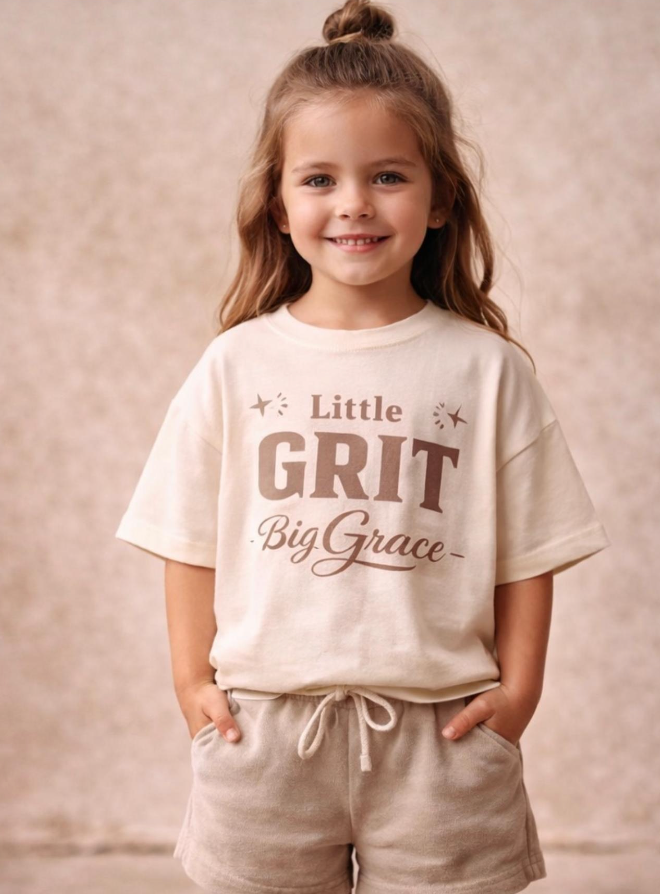 Little GRIT Big Grace kids tee