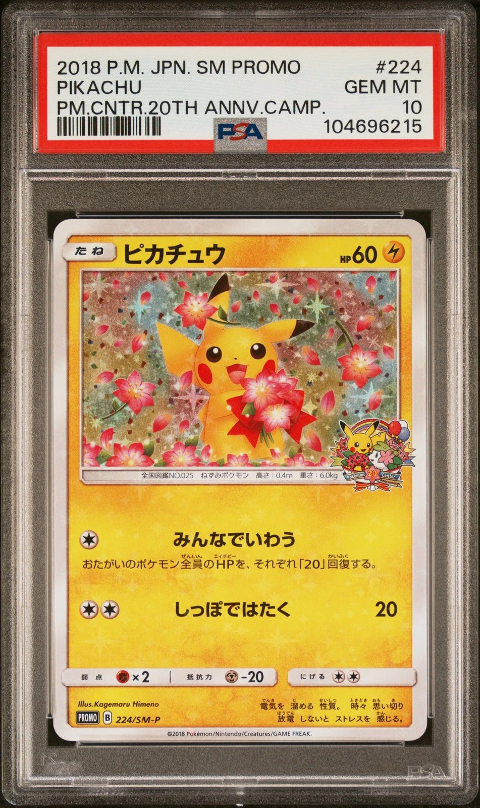 PSA 10 Pikachu - 20th Anniversary Promo