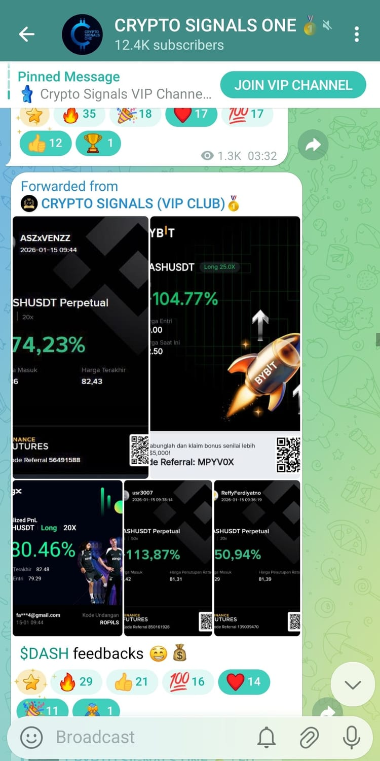 DASH feedback result from the Crypto Signals One archive