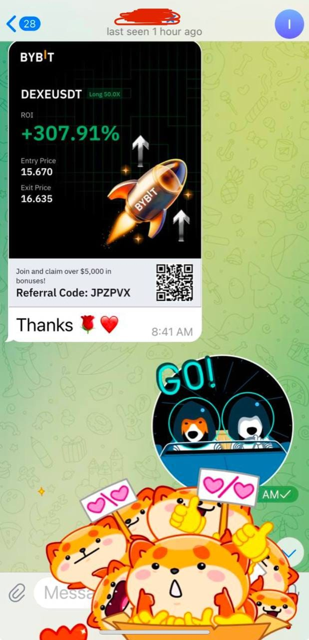 Bybit DEXE feedback result from the Crypto Signals One archive