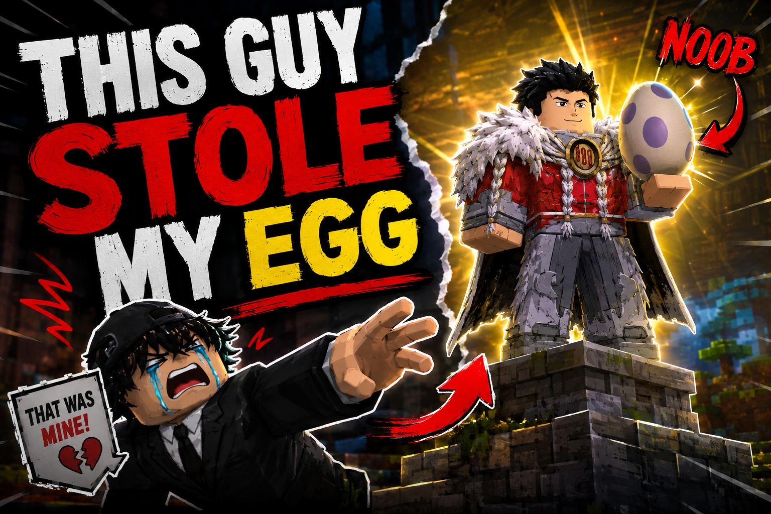 Riku posing with the stolen egg