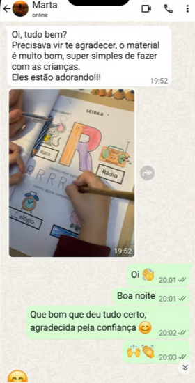 Feedback da Marta - material muito bom e simples
