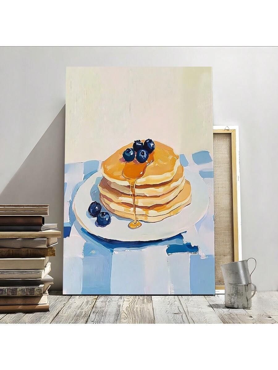 Pintura de pancakes con arandanos