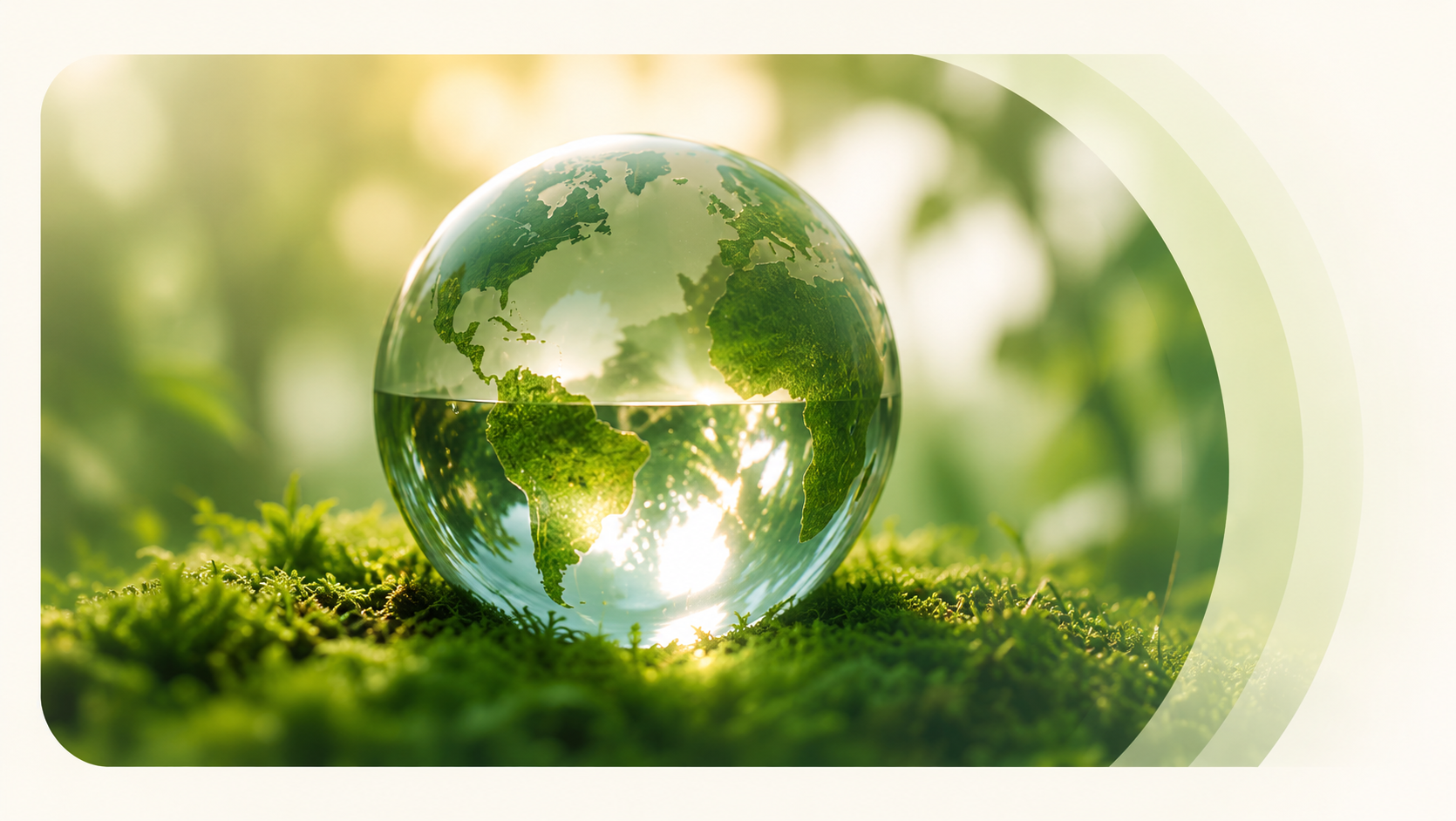 Globo de vidro sobre musgo — Visao Viva Eco