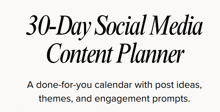 BONUS: 30-Day Content Calendar