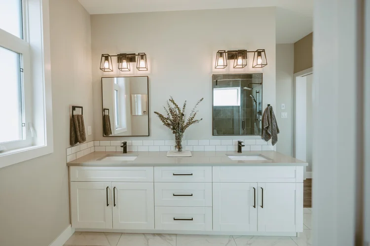 Master bathroom with double vanity