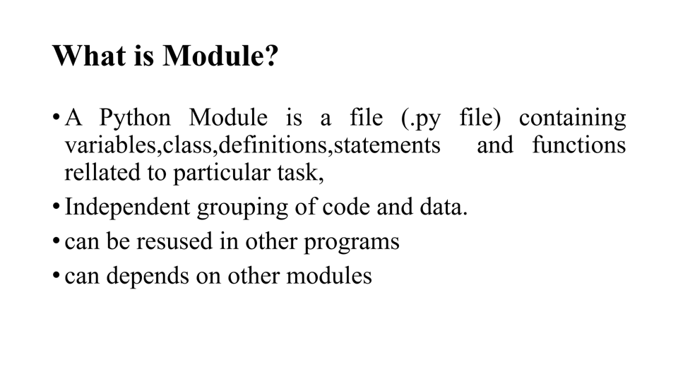 What is Module Overview