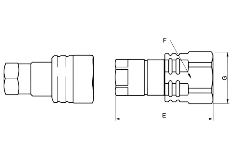 Couplers Female Thread / Female Diagram
