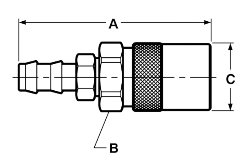 Coupler Straight dimensional diagram