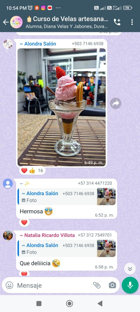 Ejemplo de vela artística en forma de helado