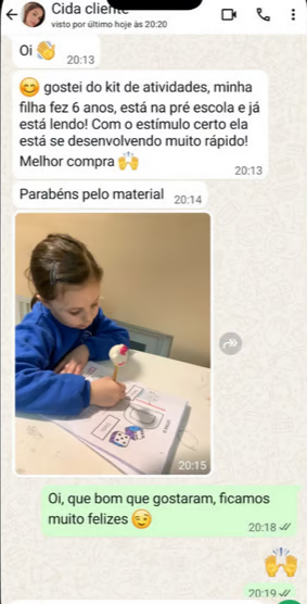 Feedback da Cida - criança se desenvolvendo rápido