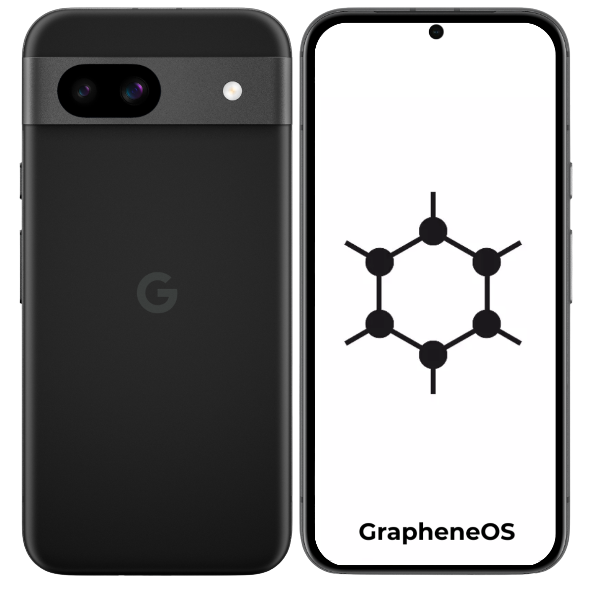 zeroghoste phone shown from both sides on a light background