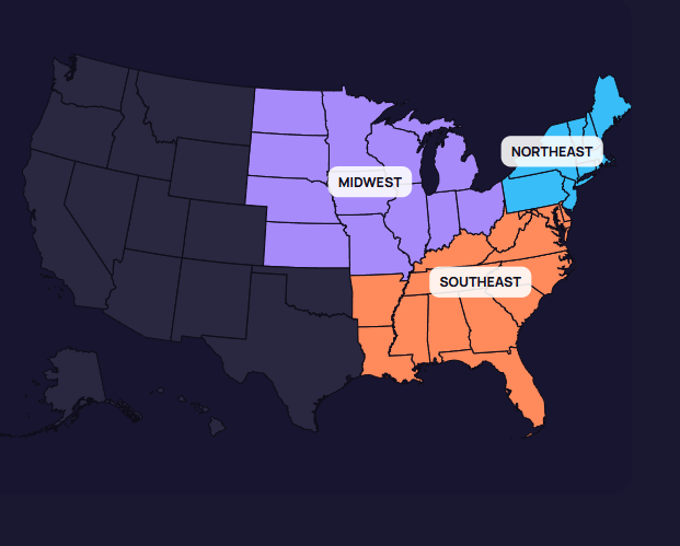 USA Regional Financial Stress Map