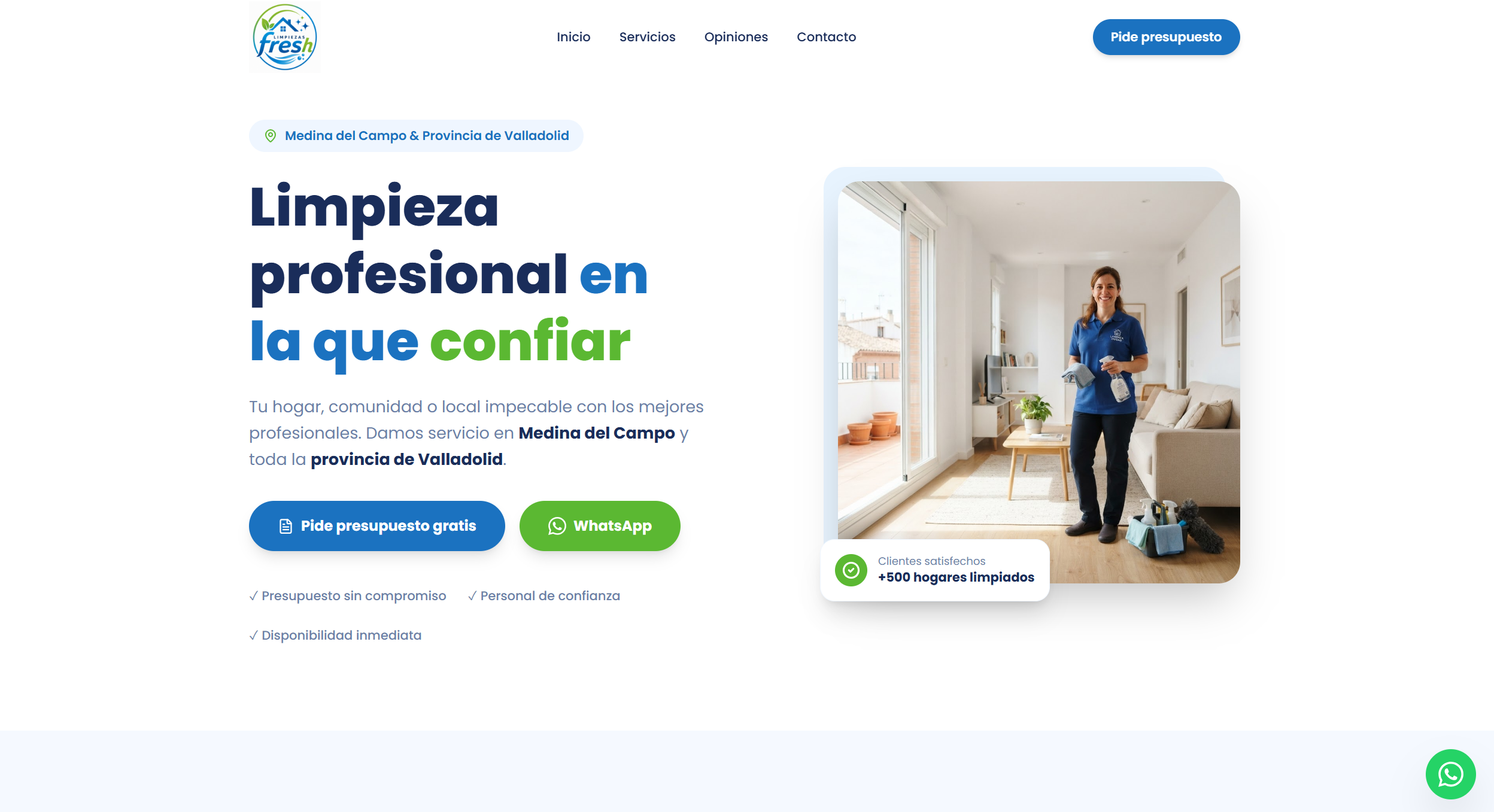 Captura de pantalla del proyecto Limpiezas Fresh