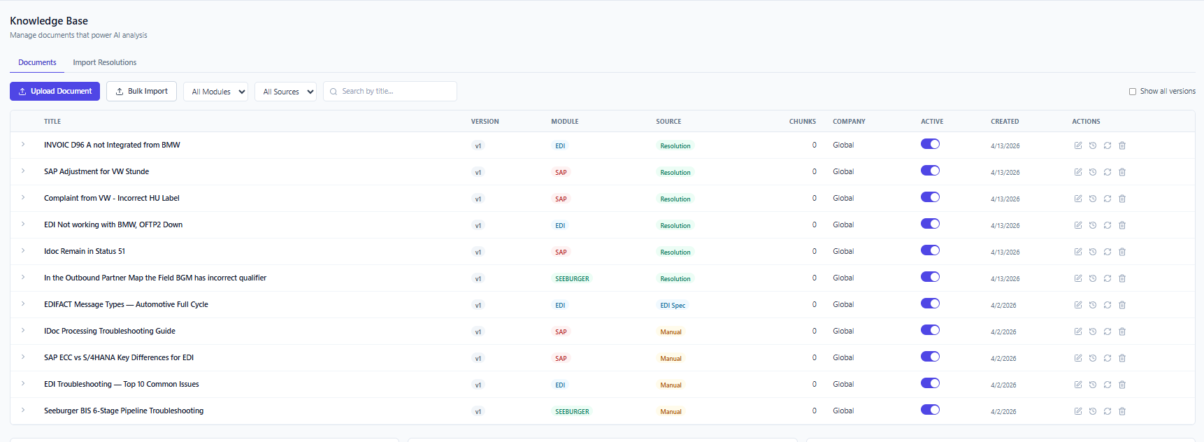 Knowledge base interface