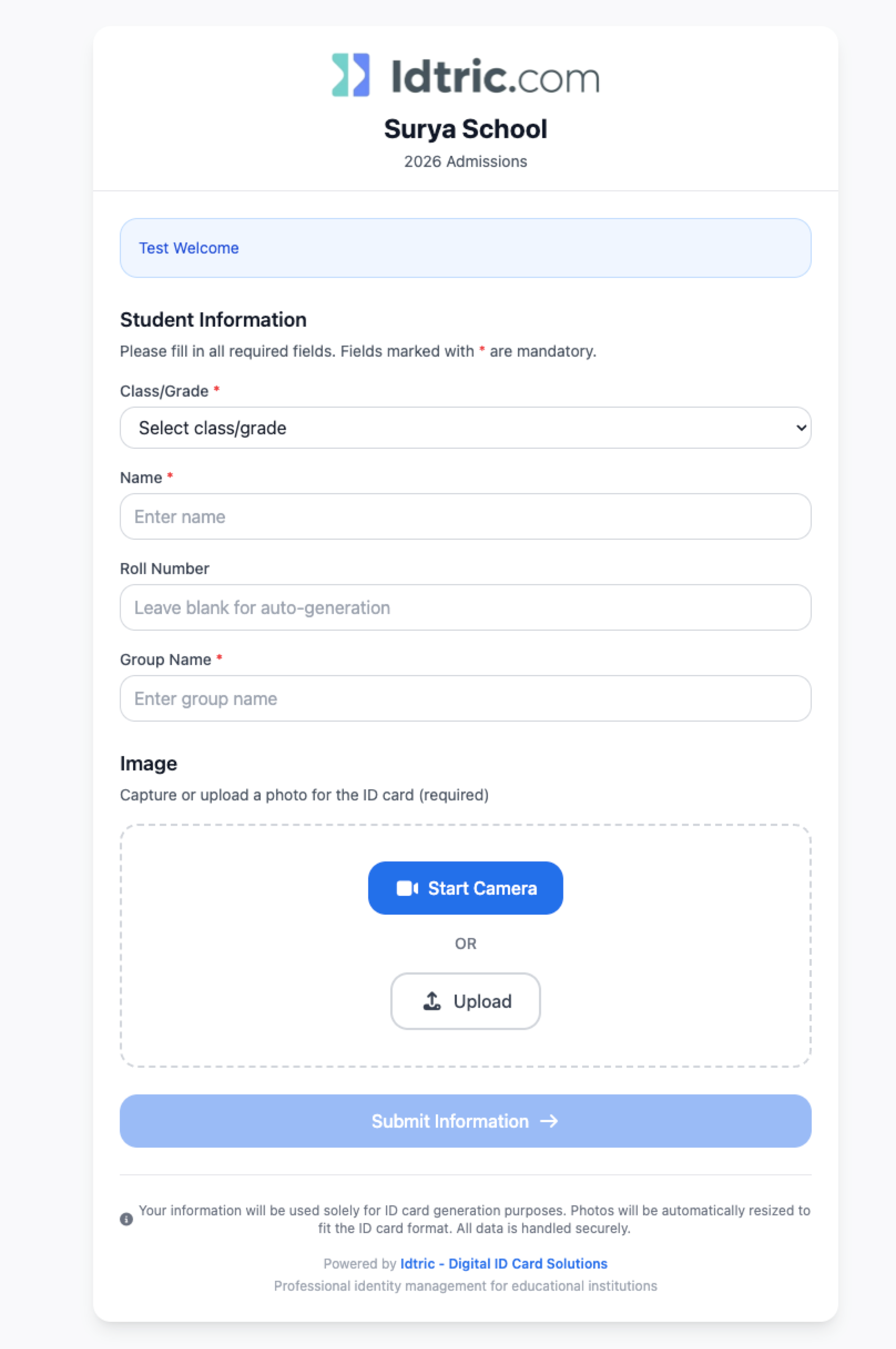 Public Entry Form