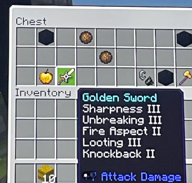 Minecraft Insane Gold Sword Seed -9116649350497306346