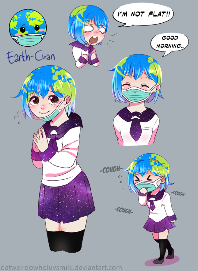 Earth-chan character sheet with mask